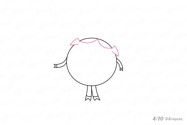 Нюша из смешариков поэтапно