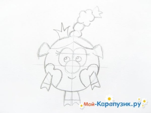 Нюша из смешариков поэтапно