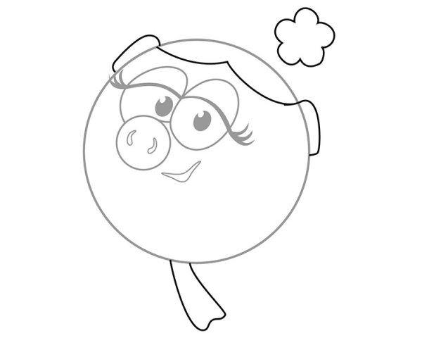 Нарисовать Нюшу из смешариков