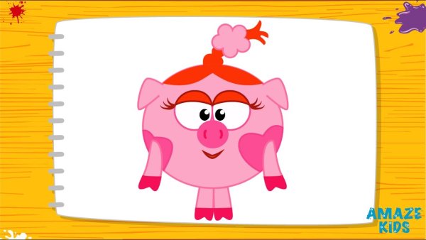 Нарисовать Нюшу из смешариков