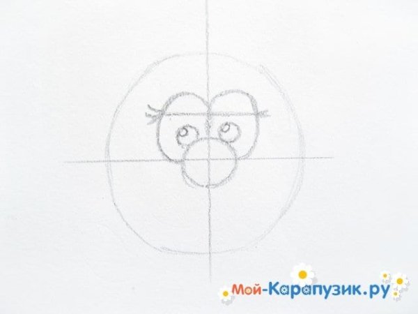 Рисовать карандашом Нюшу поэтапно