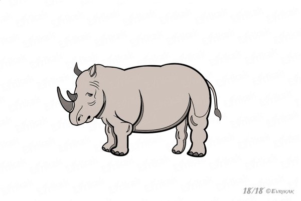 Носорог карандашом
