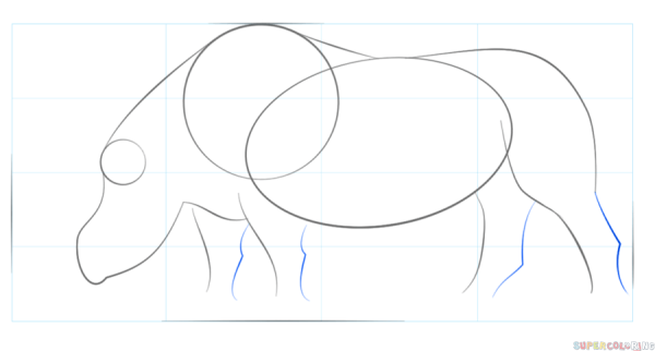 Поэтапное рисование носорога