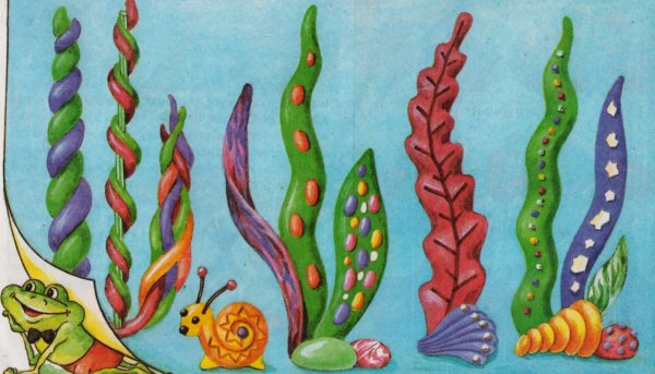 Морские водоросли из пластилина