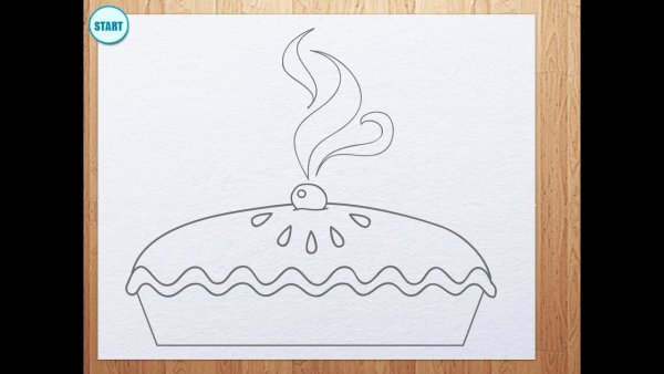 Поэтапное рисование торта для детей