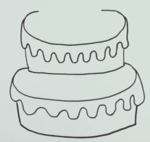 Рисунок торта легкий