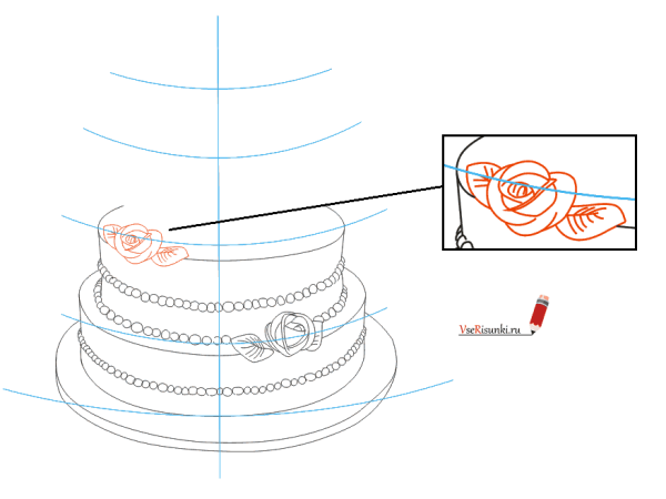 Торт рисунок поэтапно