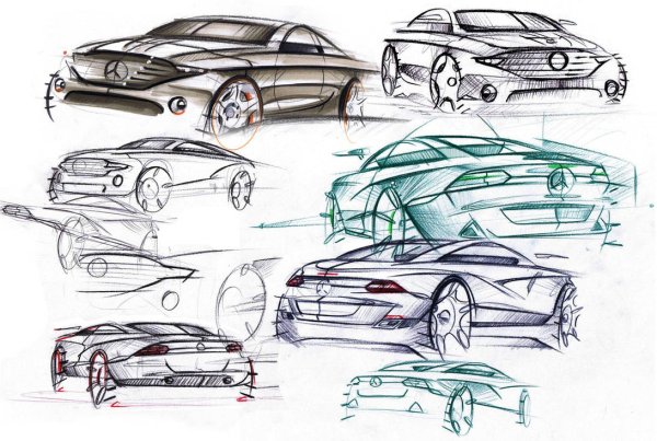 Поэтапное рисование Мерседес