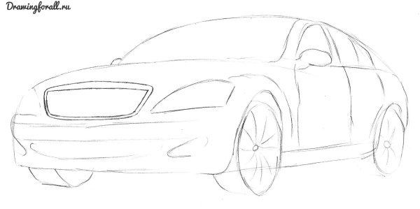 Мерседес рисунок поэтапно