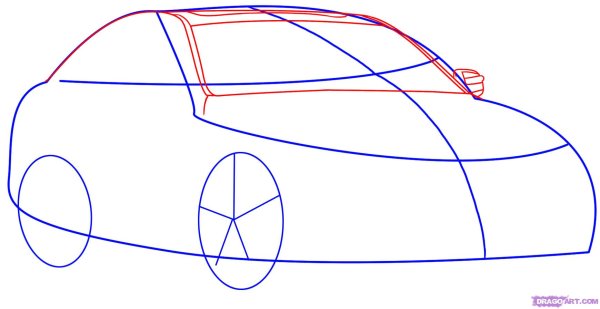 Поэтапное рисование Мерседес