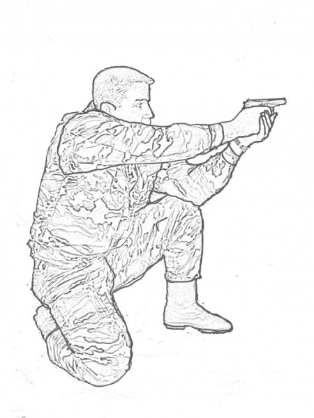 Изготовка для стрельбы из пистолета