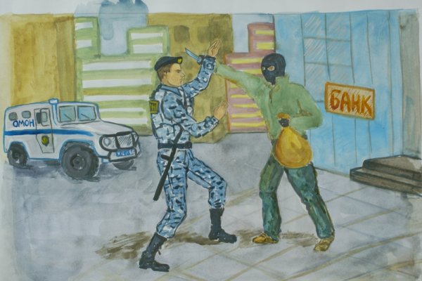Детский рисунок ОМОН