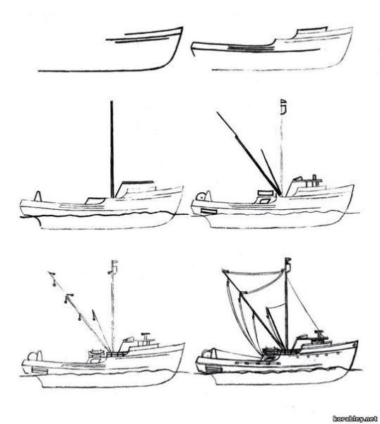 Рисование кораблей поэтапно для начинающих