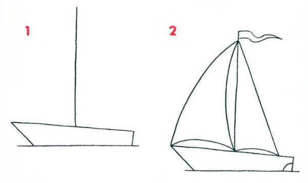 Схемы рисования кораблика
