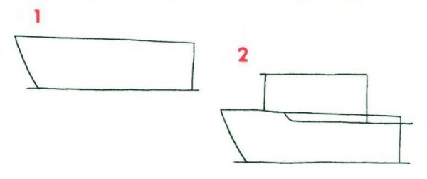 Поэтапное рисование пароход