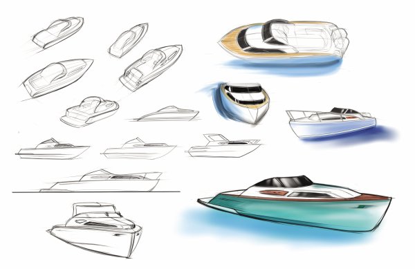 Катер для рисования