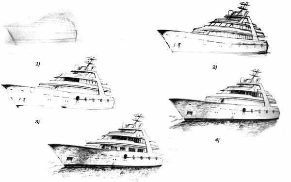 Яхта карандашом