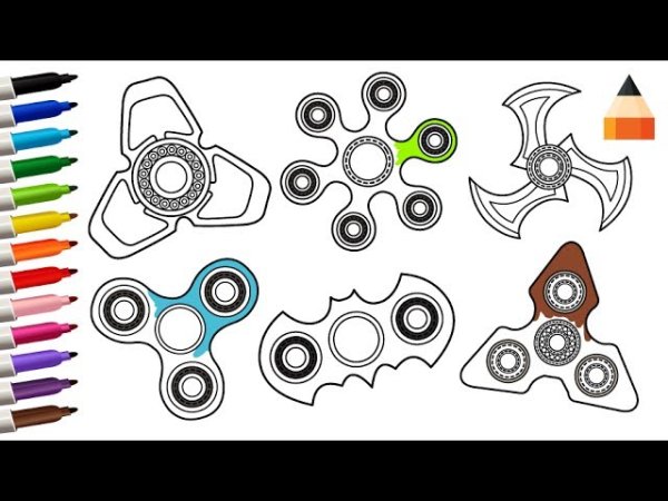 Как нарисовать спиннер на бумаге