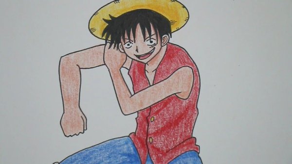 Луффи простым карандашом