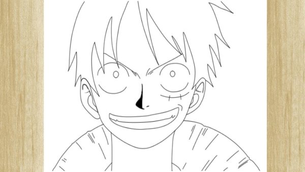 Луффи рисунок по этапом