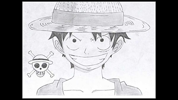 Монки д Луффи рисунок карандашом