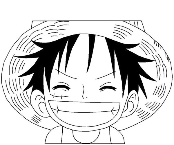 Луффи черно белая рисовка