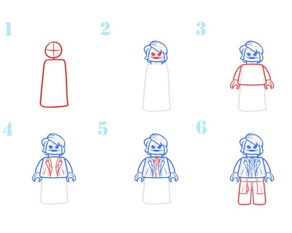 Рисуем поэтапно для детей LEGO