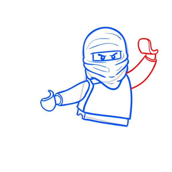 Нарисовать ниндзя карандашом поэтапно