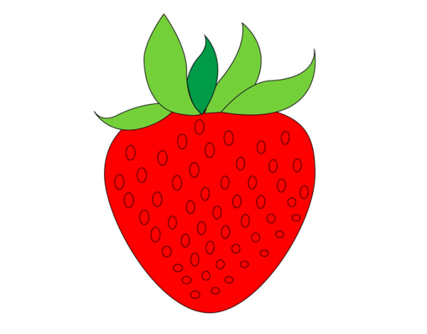 Клубника рисунок для срисовки