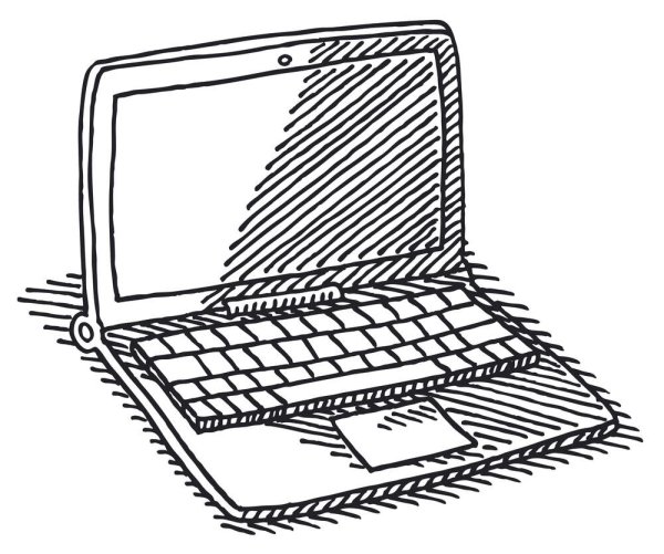 Нарисованные скетчи на компьютере