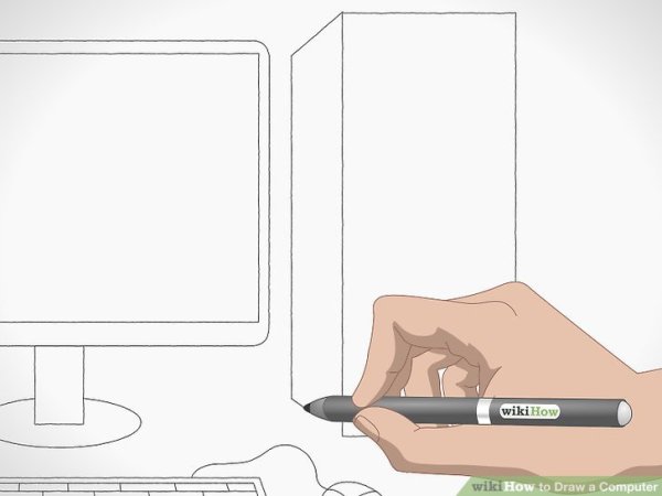 Как нарисовать компьютер сверху