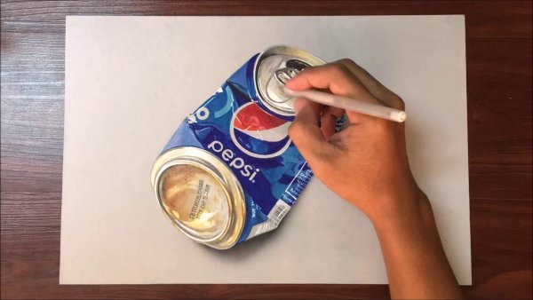 Нарисовать пепси карандашом