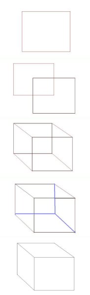 Поэтапное рисование куб