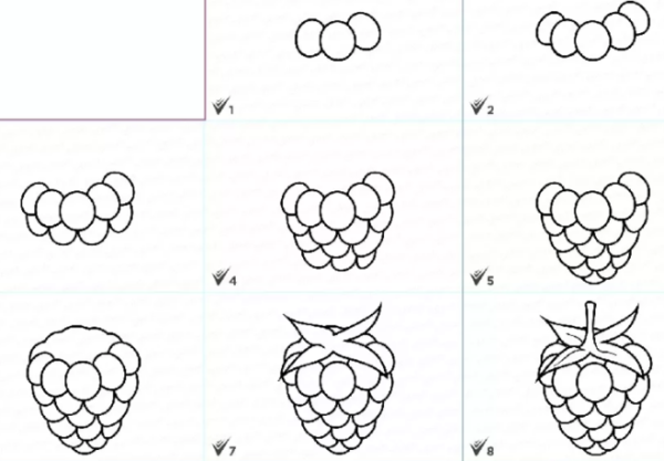 Схемы рисования ягод для детей