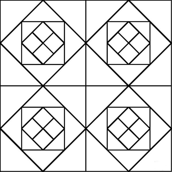 Рисование геометрического орнамента в квадрате