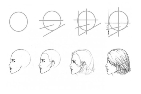 Рисование головы человека в профиль