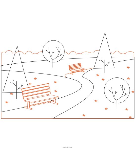 Поэтапное рисование сквера