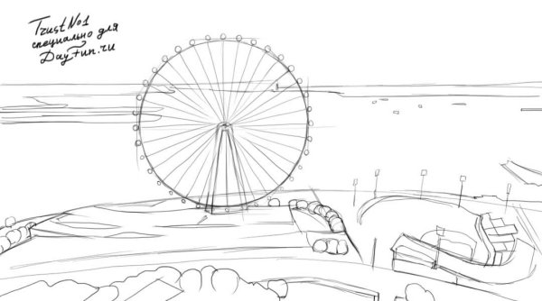 Парк рисунок поэтапно