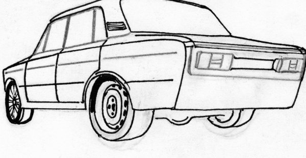 ВАЗ 2109 карандашом спереди