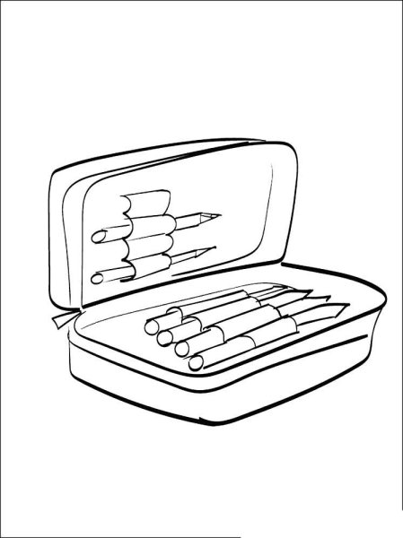 Раскраска пенал школьный