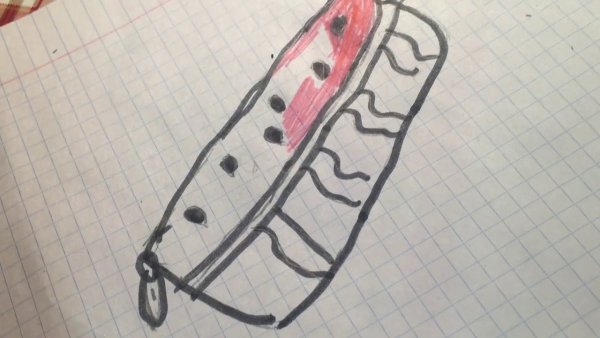 Пенал ручка карандаш линейка