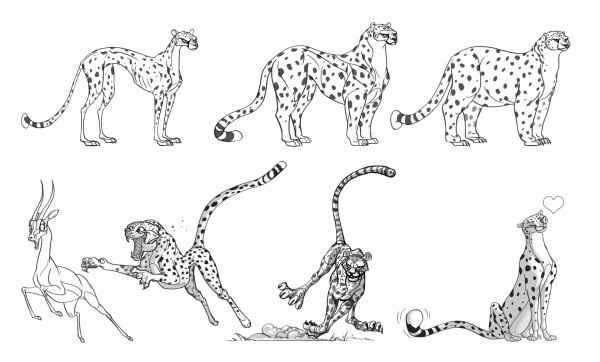 Рисование гепарда для детей