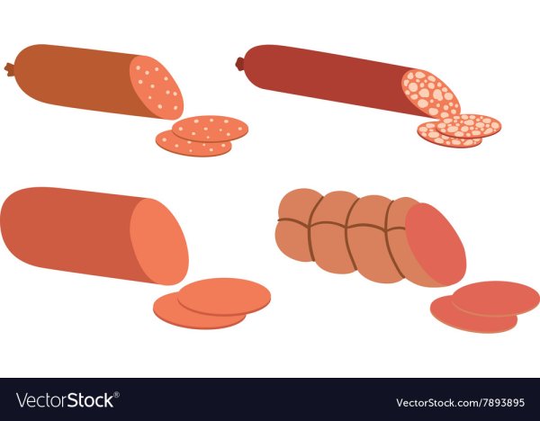 Колбаса нарезанная вектор