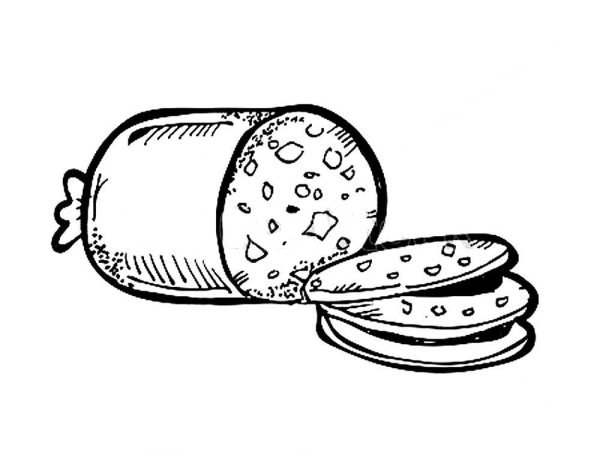 Картинки раскраски колбаса