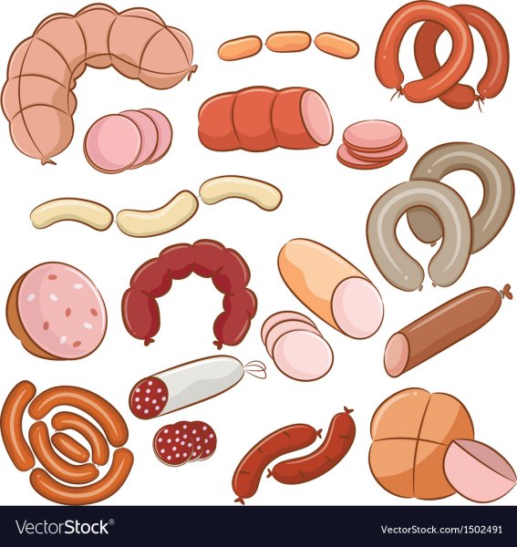 Колбаса сосиски вектор