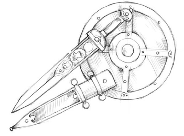 Раскраска орудие богатырей