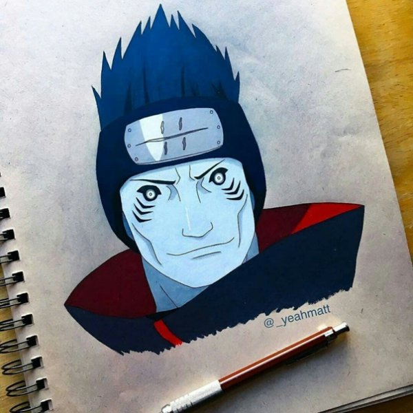 Акацуки Кисаме из Наруто карандашом