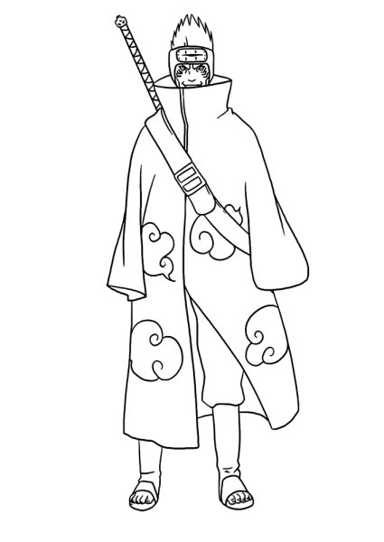 Раскраски аниме Наруто Кисаме