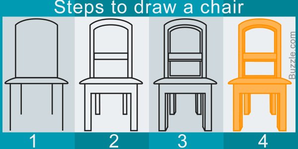 Поэтапный рисунок стула