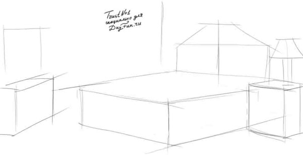 Поэтапное рисование комнаты